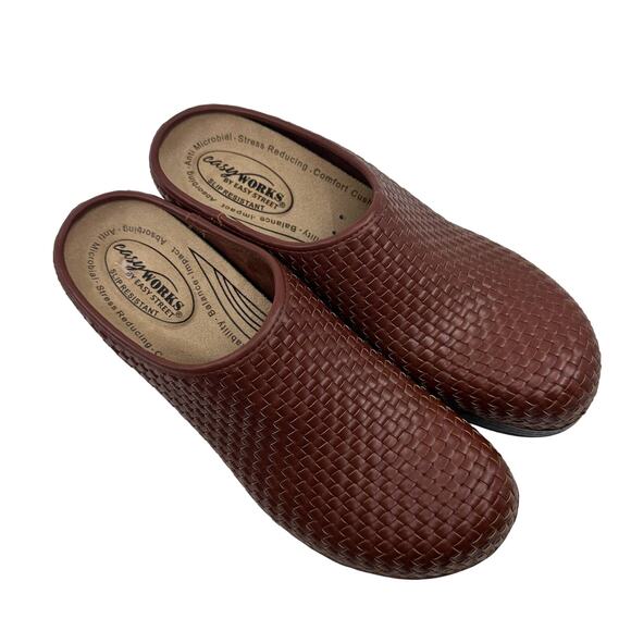 Easy Works by Easy Street Soleia Womens Slip On 10M Brown Braided Woven Clogs - Picture 5 of 11